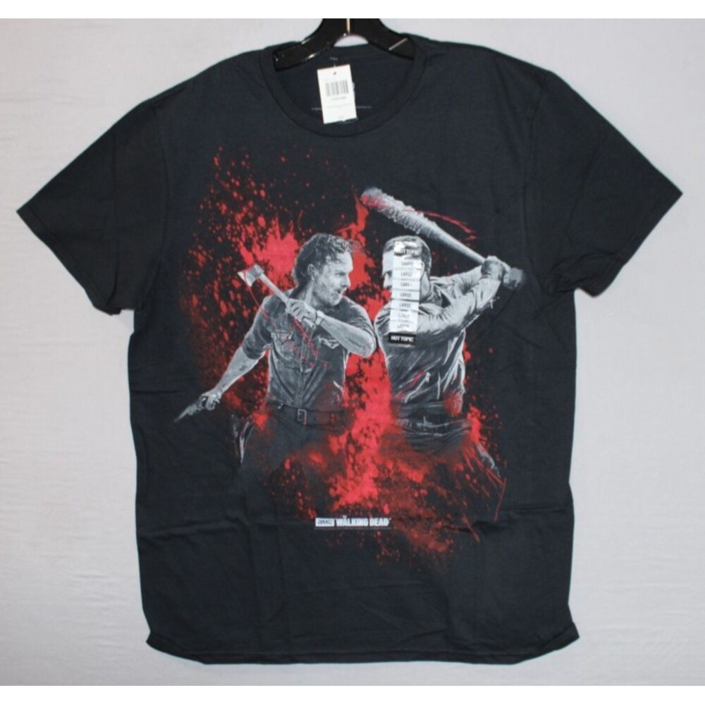 The Walking Dead Rick Vs. Negan Hot Topic Large AMC Casual Rare Black